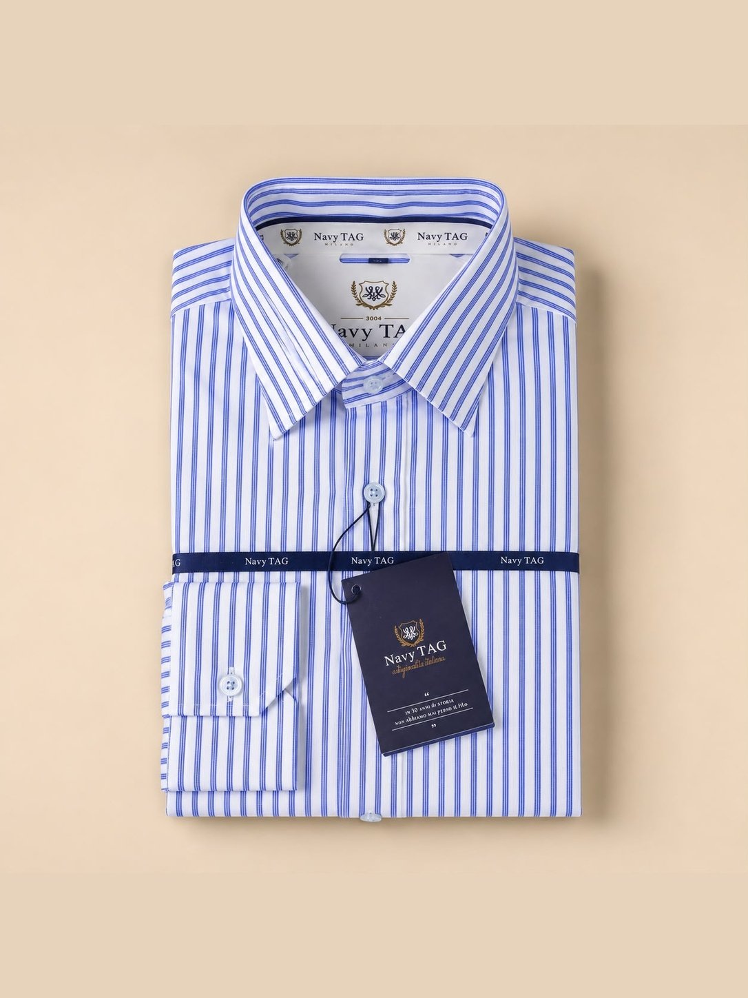 Navy TAG Blue Stripe Long-Sleeve Shirt