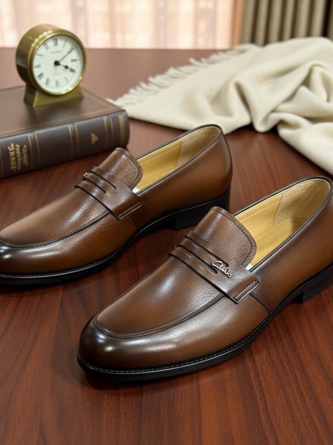 Cognac Brown Leather Penny Loafer