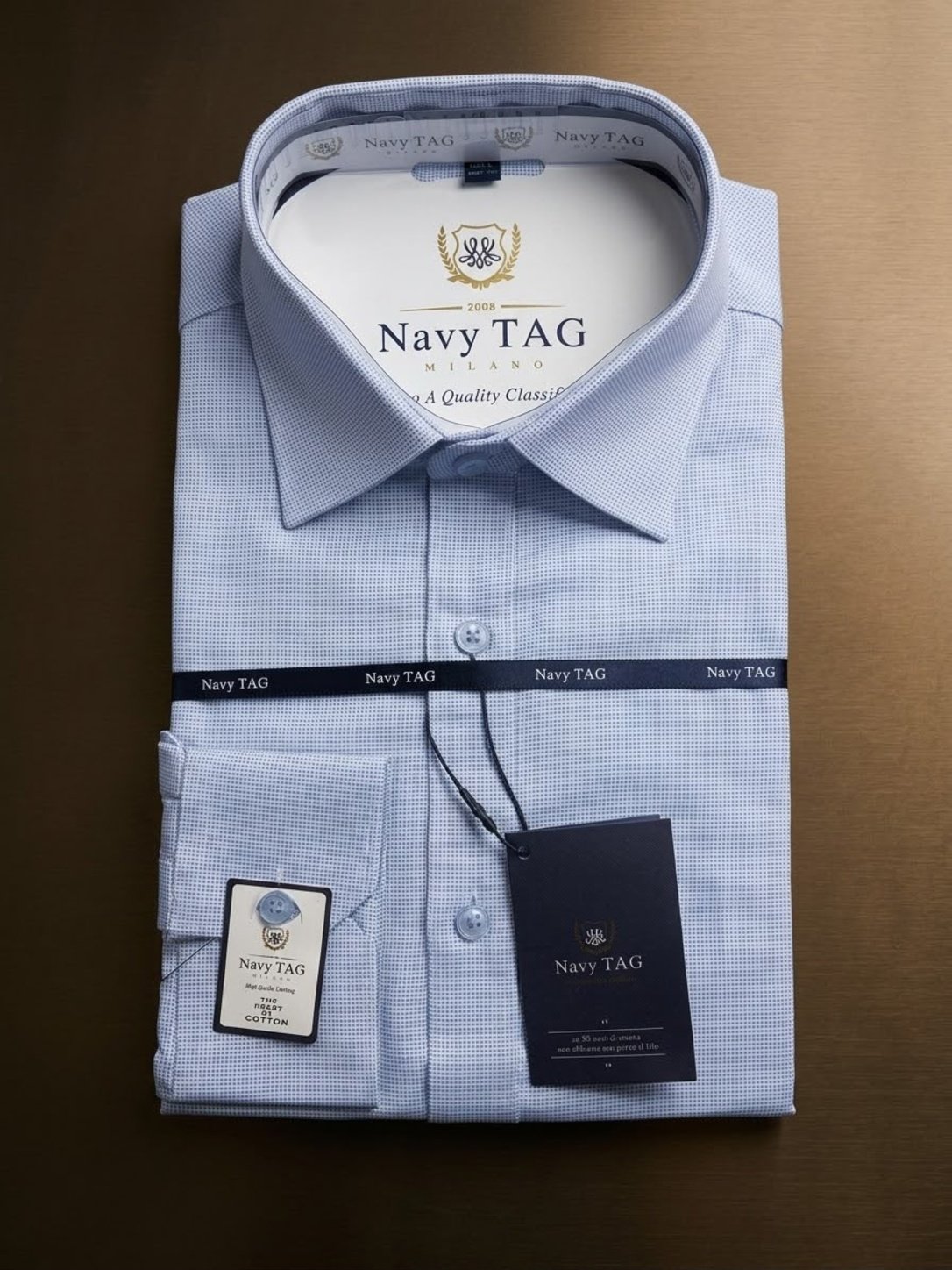 Navy TAG Sky Blue Long-Sleeve Shirt