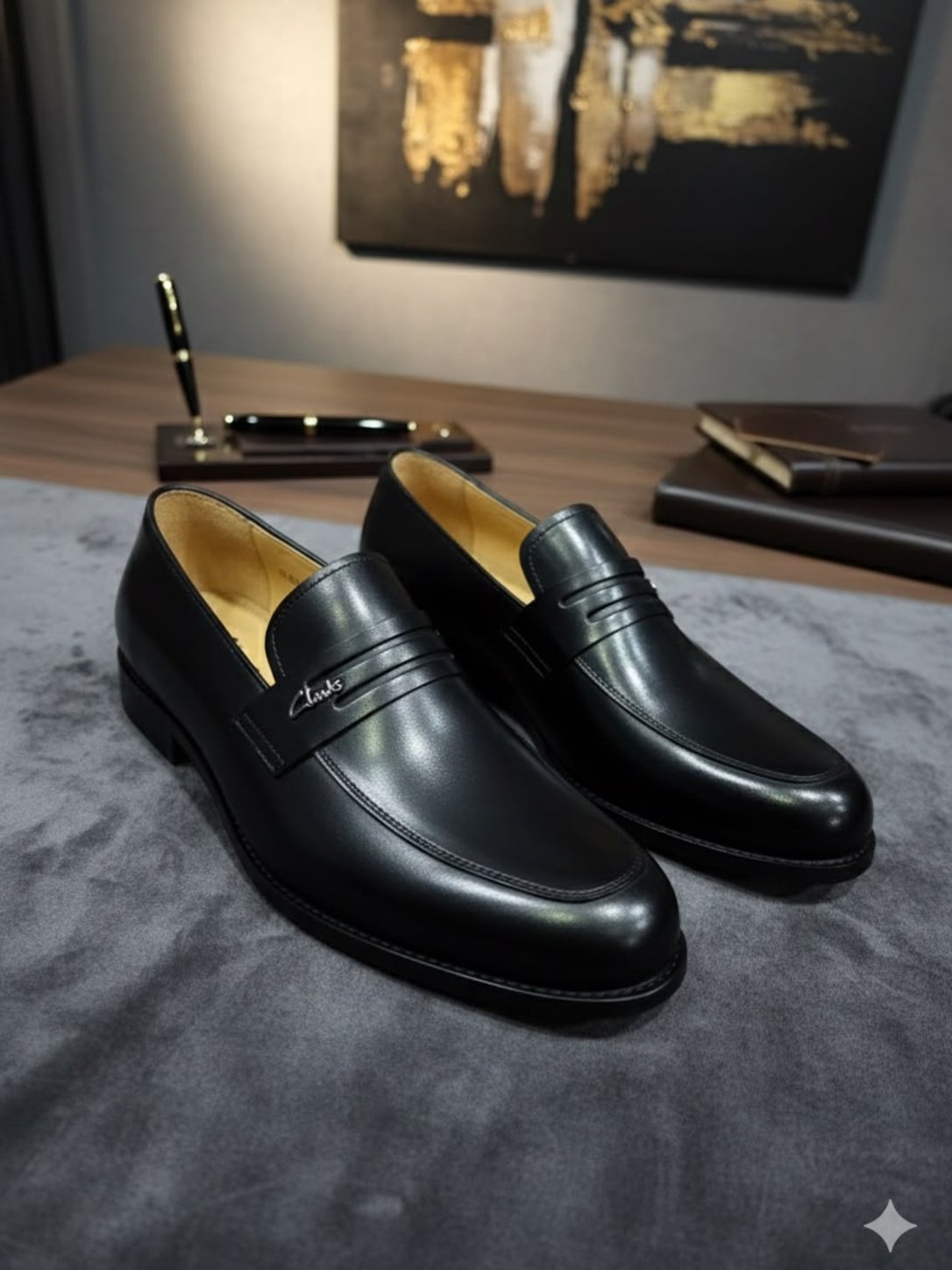 Black Leather Penny Loafer