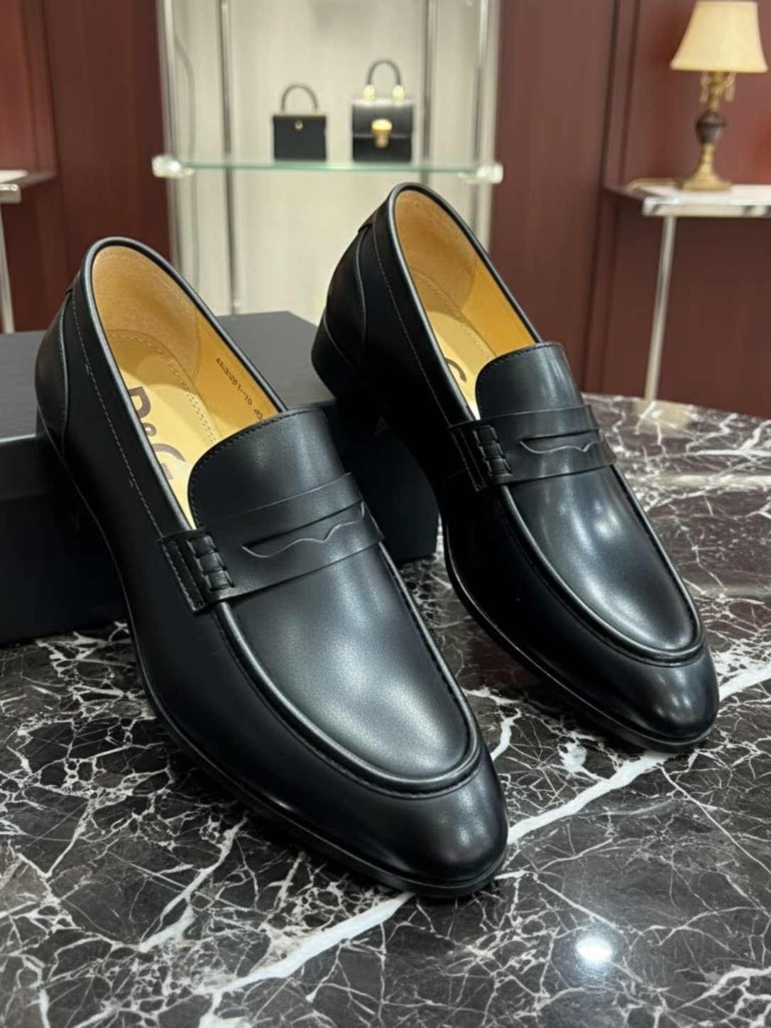 Black Leather Classic Dress Loafer