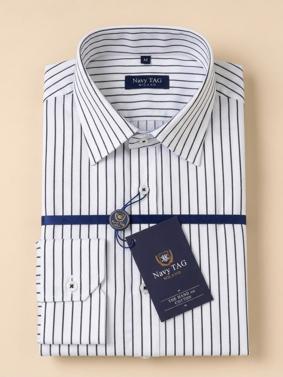 Navy TAG Black Pinstripe Long-Sleeve Shirt