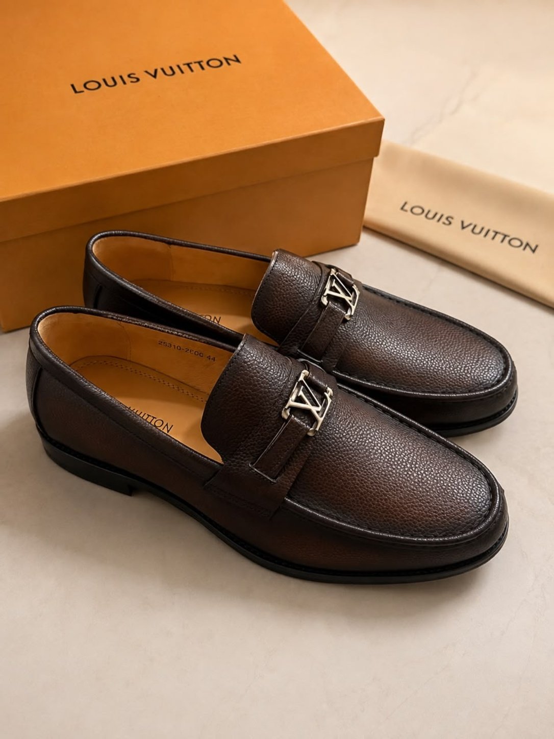 Chocolate Brown Leather Emblem Loafer