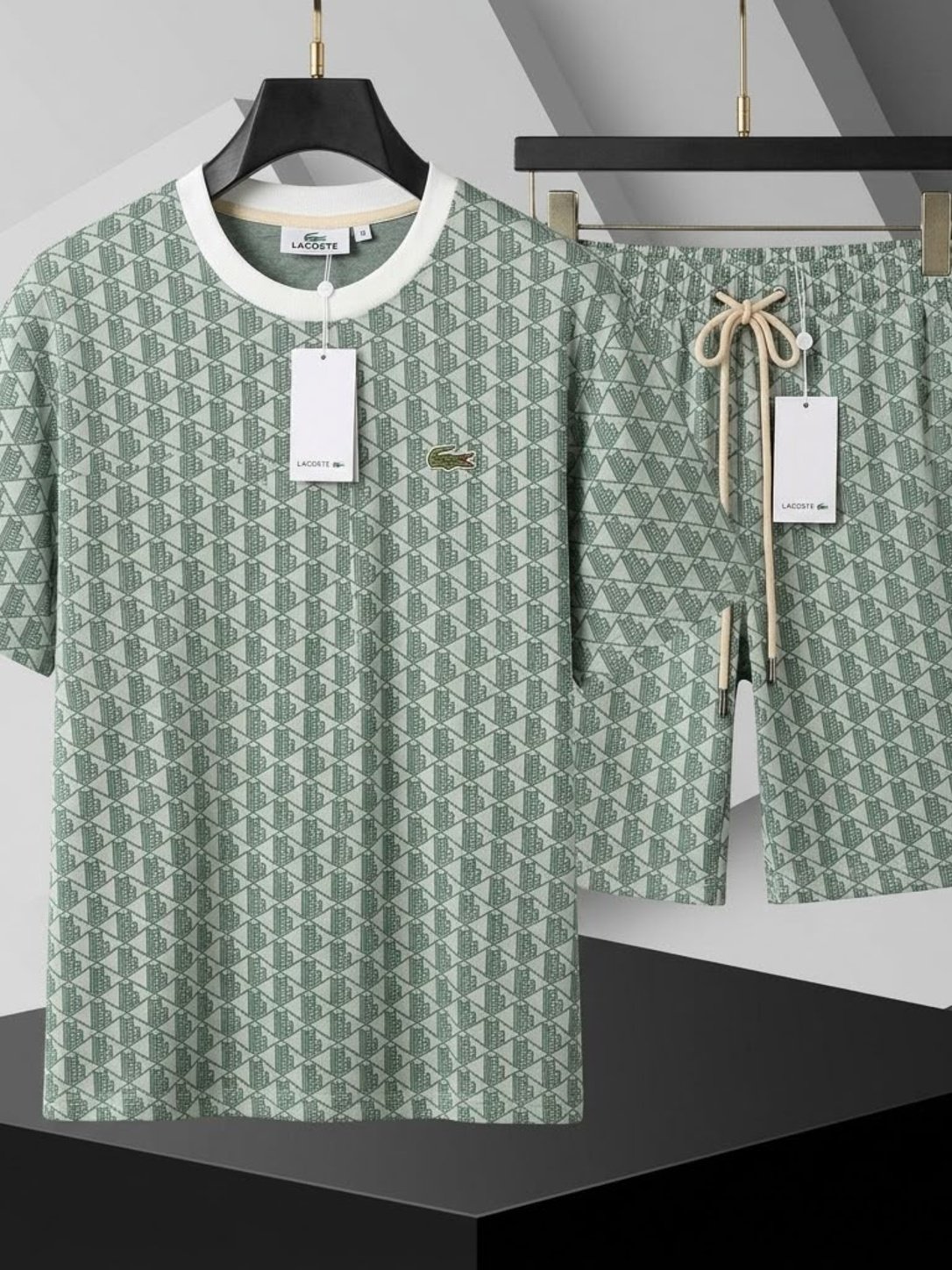 Green Monogram Men's Two-Piece Set